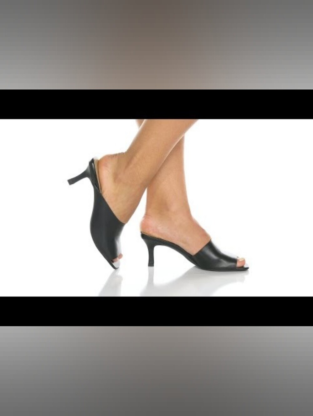 NATURALIZER STACY Black Leather Open-Toe Mule Heels 10 New In Box